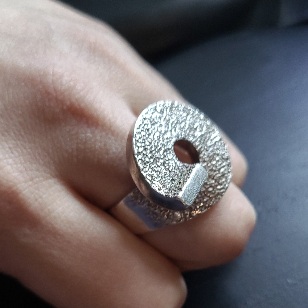 Modernist Israel 925 Artisan Made Adjustable Ring